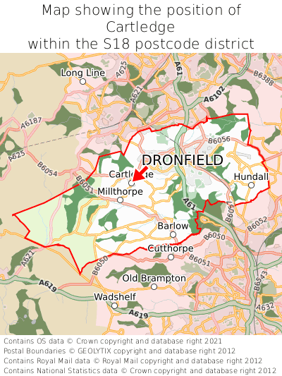 Map showing location of Cartledge within S18