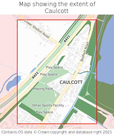 Map showing extent of Caulcott as bounding box