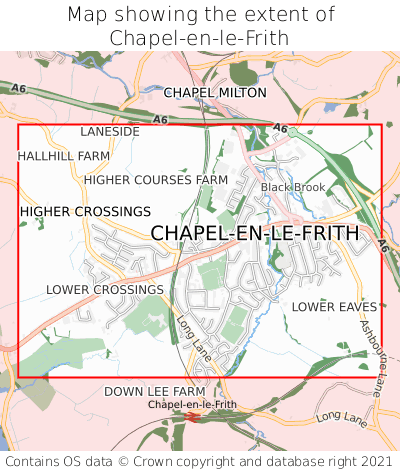 Map showing extent of Chapel-en-le-Frith as bounding box