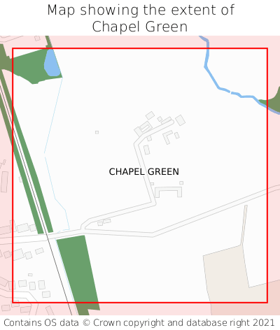 Map showing extent of Chapel Green as bounding box