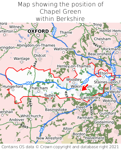 Map showing location of Chapel Green within Berkshire