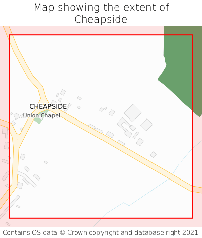 Map showing extent of Cheapside as bounding box