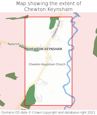 Map showing extent of Chewton Keynsham as bounding box