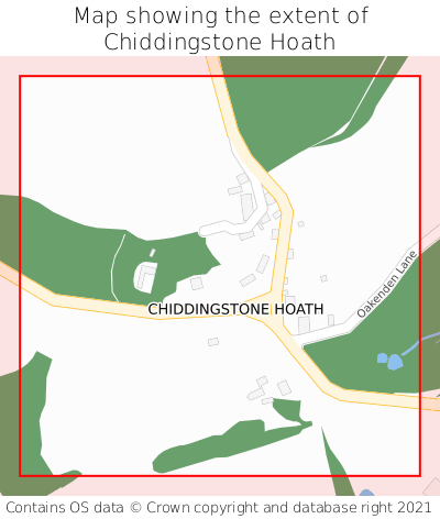 Map showing extent of Chiddingstone Hoath as bounding box