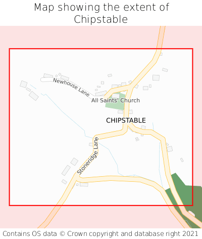 Map showing extent of Chipstable as bounding box