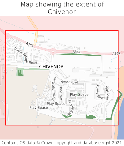 Map showing extent of Chivenor as bounding box