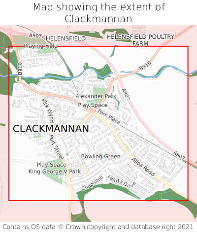 Map showing extent of Clackmannan as bounding box