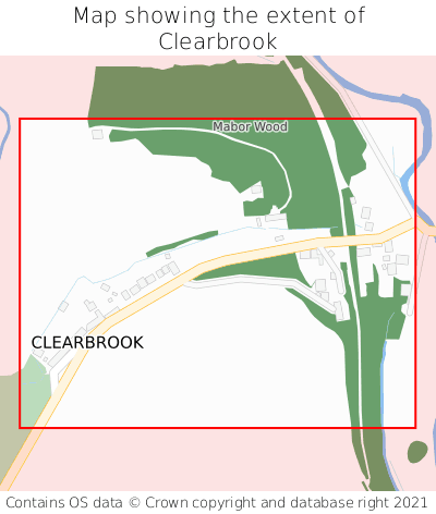 Map showing extent of Clearbrook as bounding box