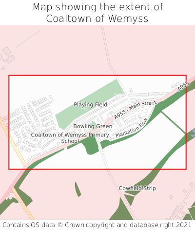 Map showing extent of Coaltown of Wemyss as bounding box