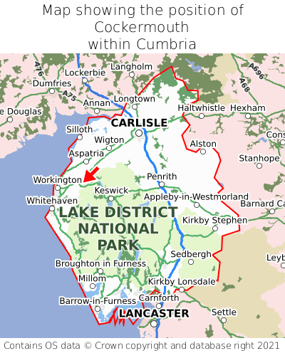 Cockermouth Map Position In Cumbria 000001 
