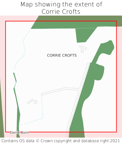 Map showing extent of Corrie Crofts as bounding box