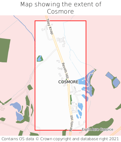 Map showing extent of Cosmore as bounding box