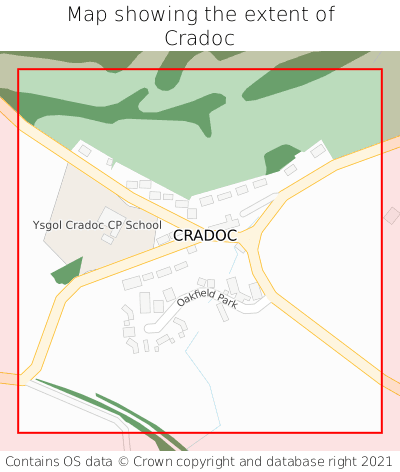 Map showing extent of Cradoc as bounding box