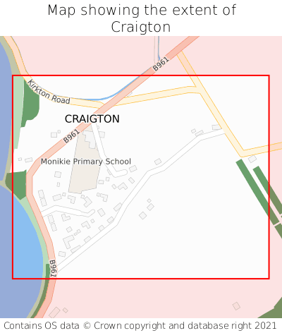 Map showing extent of Craigton as bounding box