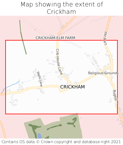 Map showing extent of Crickham as bounding box