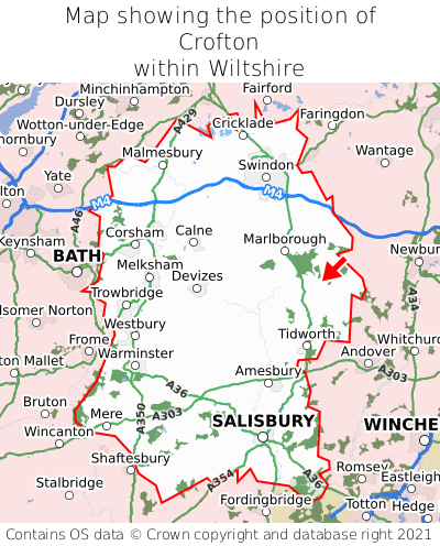 Map showing location of Crofton within Wiltshire