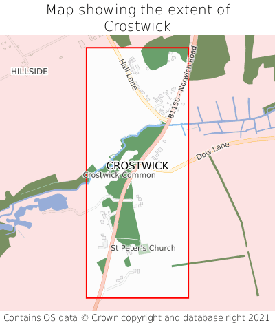 Map showing extent of Crostwick as bounding box