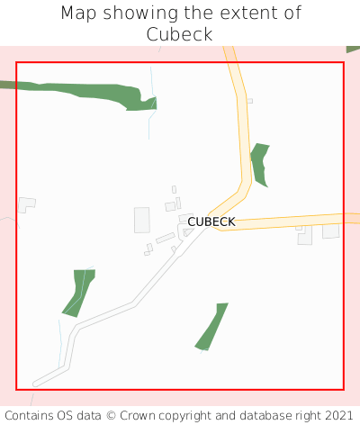 Map showing extent of Cubeck as bounding box