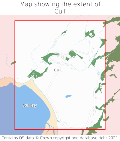 Map showing extent of Cuil as bounding box