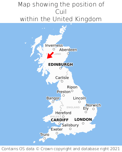 Map showing location of Cuil within the UK