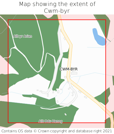 Map showing extent of Cwm-byr as bounding box