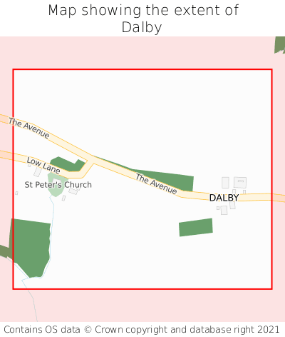 Map showing extent of Dalby as bounding box