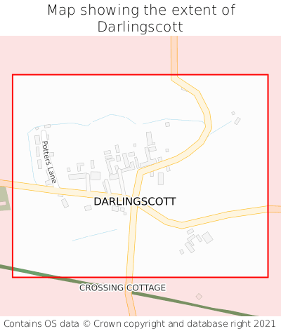 Map showing extent of Darlingscott as bounding box