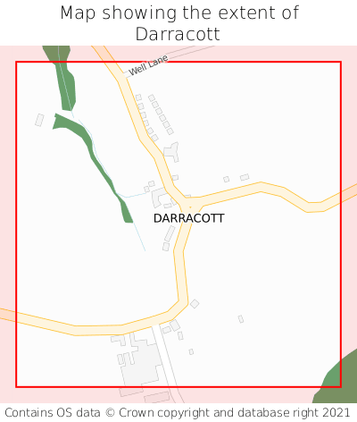 Map showing extent of Darracott as bounding box