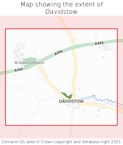 Map showing extent of Davidstow as bounding box