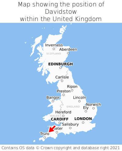 Map showing location of Davidstow within the UK