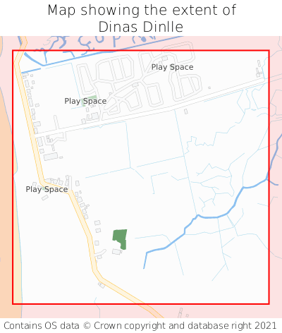 Map showing extent of Dinas Dinlle as bounding box