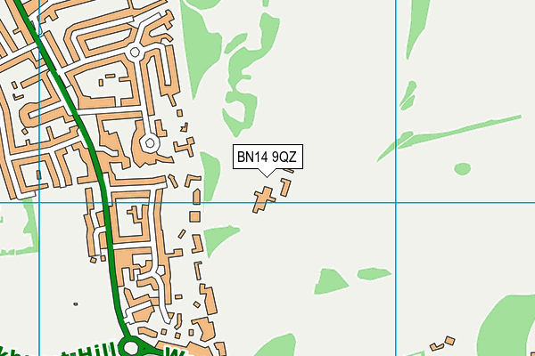 BN14 9QZ map - OS VectorMap District (Ordnance Survey) BN14 9QZ map - OS VectorMap District (Ordnance Survey)