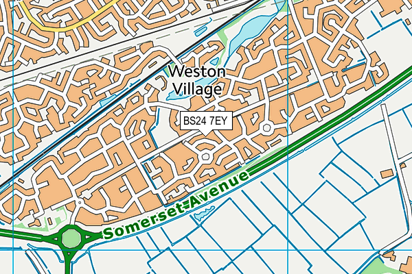 BS24 7EY map - OS VectorMap District (Ordnance Survey) BS24 7EY map - OS VectorMap District (Ordnance Survey)