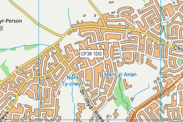 CF38 1DG map - OS VectorMap District (Ordnance Survey) CF38 1DG map - OS VectorMap District (Ordnance Survey)