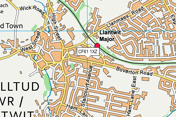CF61 1XZ map - OS VectorMap District (Ordnance Survey) CF61 1XZ map - OS VectorMap District (Ordnance Survey)