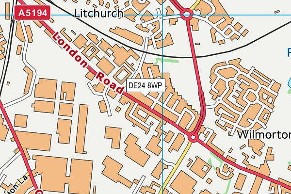 DE24 8WP map - OS VectorMap District (Ordnance Survey) DE24 8WP map - OS VectorMap District (Ordnance Survey)