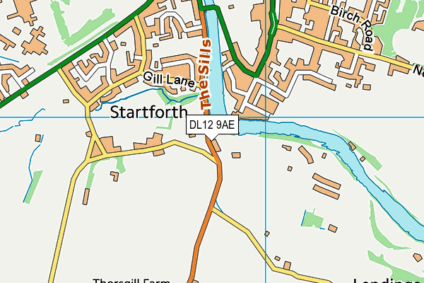 DL12 9AE map - OS VectorMap District (Ordnance Survey) DL12 9AE map - OS VectorMap District (Ordnance Survey)