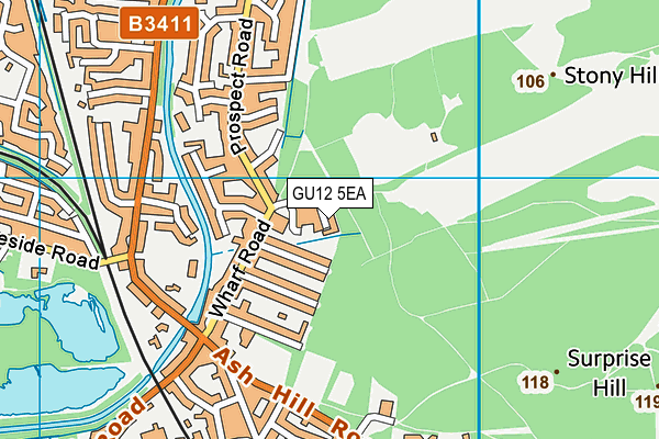 GU12 5EA map - OS VectorMap District (Ordnance Survey) GU12 5EA map - OS VectorMap District (Ordnance Survey)