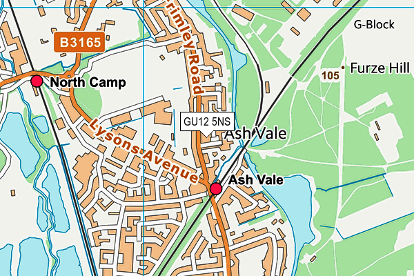 GU12 5NS map - OS VectorMap District (Ordnance Survey) GU12 5NS map - OS VectorMap District (Ordnance Survey)