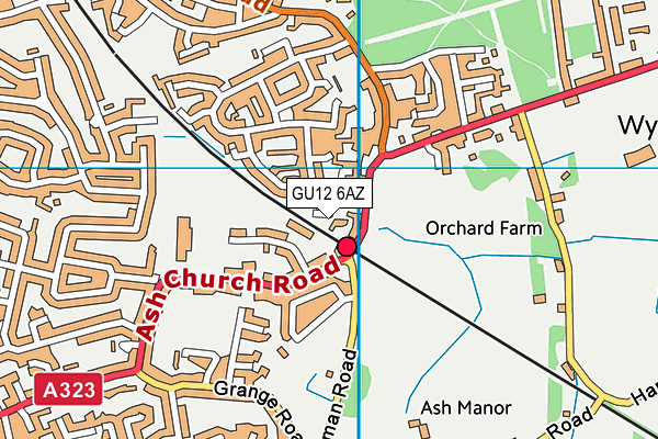 GU12 6AZ map - OS VectorMap District (Ordnance Survey) GU12 6AZ map - OS VectorMap District (Ordnance Survey)