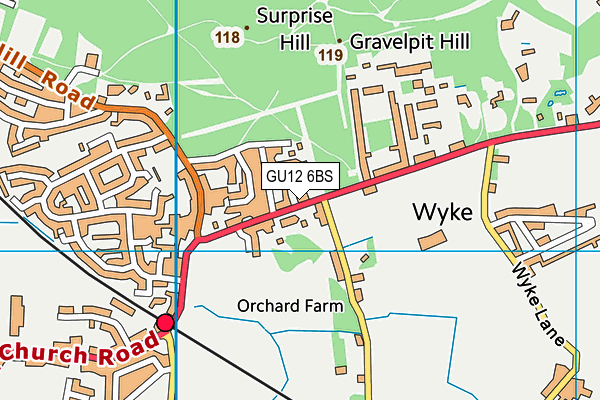 GU12 6BS map - OS VectorMap District (Ordnance Survey) GU12 6BS map - OS VectorMap District (Ordnance Survey)