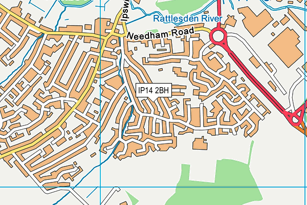 IP14 2BH map - OS VectorMap District (Ordnance Survey) IP14 2BH map - OS VectorMap District (Ordnance Survey)