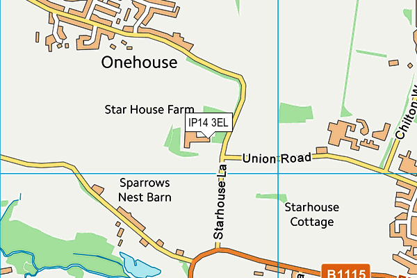 IP14 3EL map - OS VectorMap District (Ordnance Survey) IP14 3EL map - OS VectorMap District (Ordnance Survey)