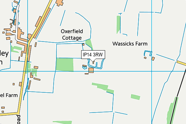 IP14 3RW map - OS VectorMap District (Ordnance Survey) IP14 3RW map - OS VectorMap District (Ordnance Survey)
