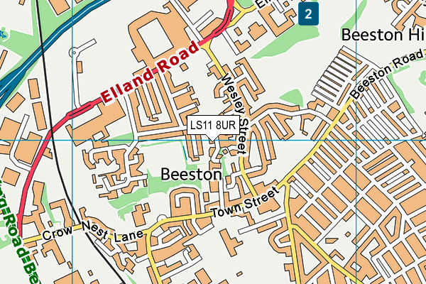 LS11 8UR map - OS VectorMap District (Ordnance Survey) LS11 8UR map - OS VectorMap District (Ordnance Survey)