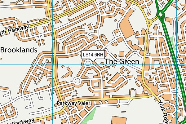 LS14 6RH map - OS VectorMap District (Ordnance Survey) LS14 6RH map - OS VectorMap District (Ordnance Survey)