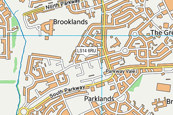 LS14 6RU map - OS VectorMap District (Ordnance Survey) LS14 6RU map - OS VectorMap District (Ordnance Survey)