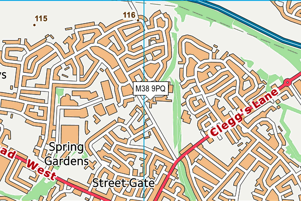 M38 9PQ map - OS VectorMap District (Ordnance Survey) M38 9PQ map - OS VectorMap District (Ordnance Survey)