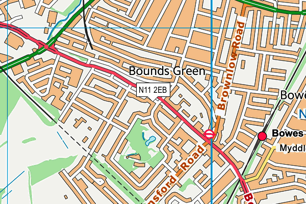 N11 2EB map - OS VectorMap District (Ordnance Survey) N11 2EB map - OS VectorMap District (Ordnance Survey)