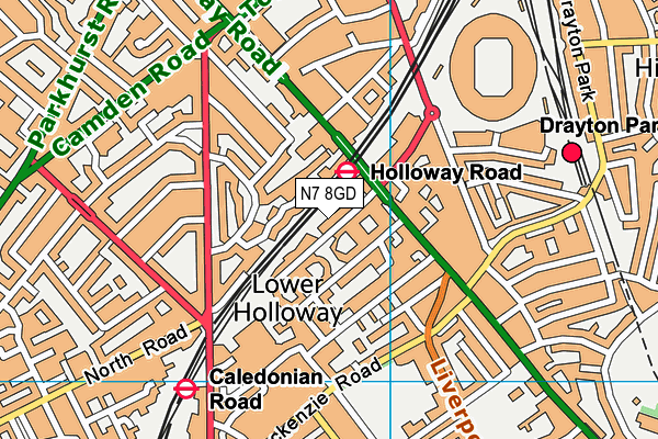 N7 8GD map - OS VectorMap District (Ordnance Survey) N7 8GD map - OS VectorMap District (Ordnance Survey)